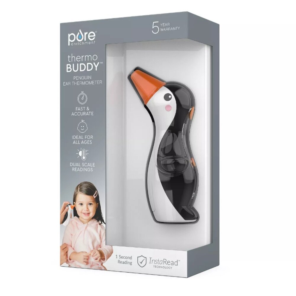NEW Pure Enrichment Thermo Buddy Penguin Ear Thermometer